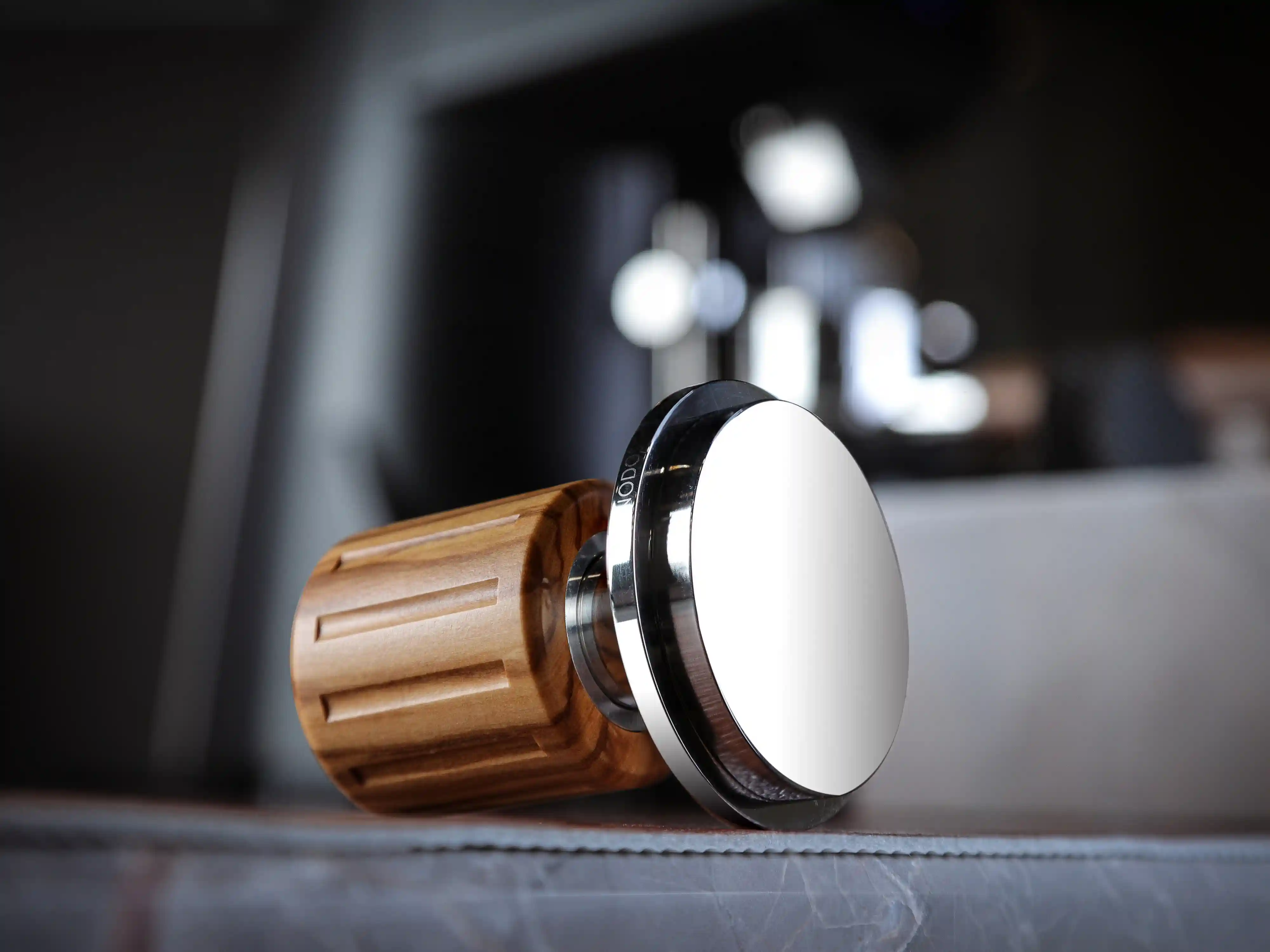 KNODOS Echo Spring-Loaded Espresso Tamper 54mm for Breville & Sage – Calibrated 30lb Click, 53.3mm Self-Leveling Olive Wood - 5