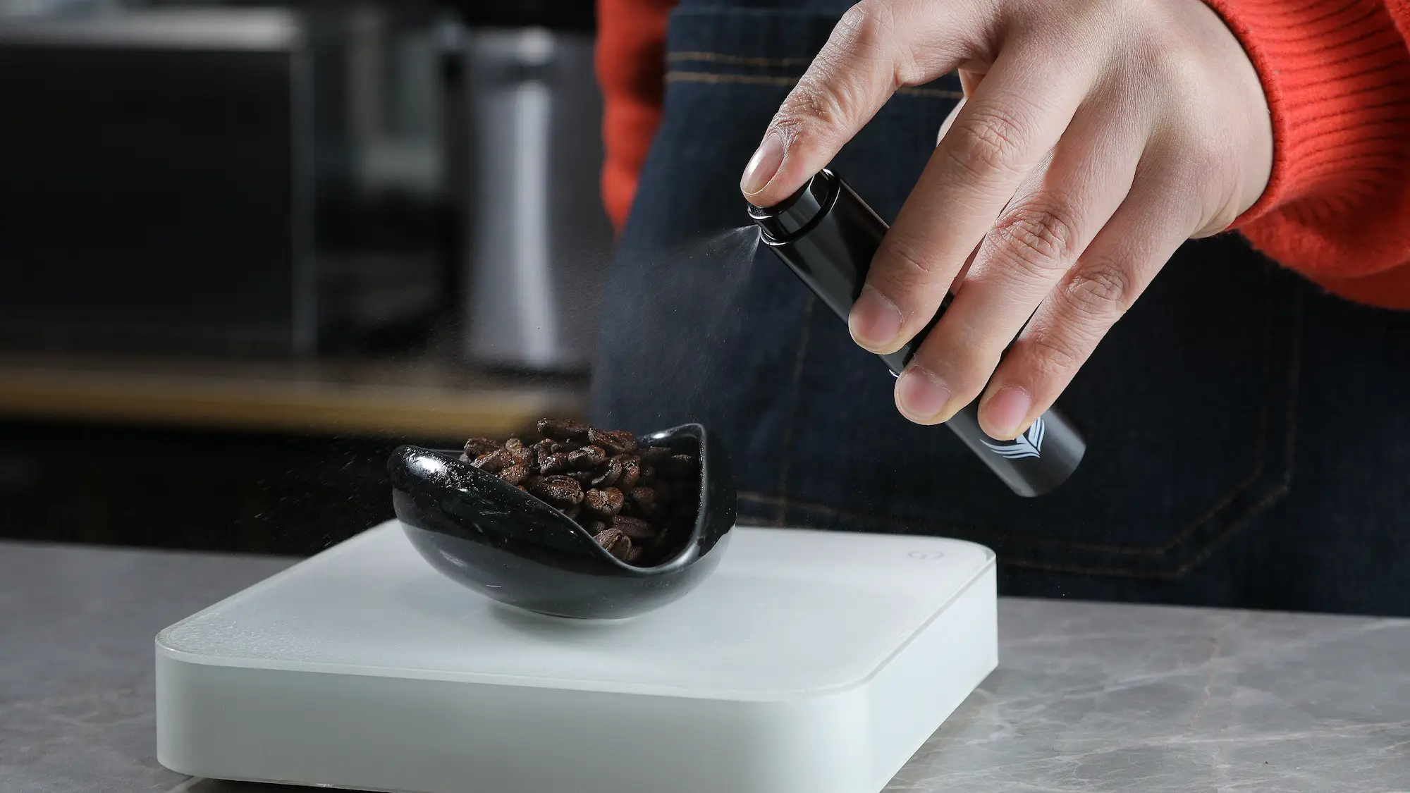 Black Coffee Bean Dosing Cup and RDT Sprayer Set - 4