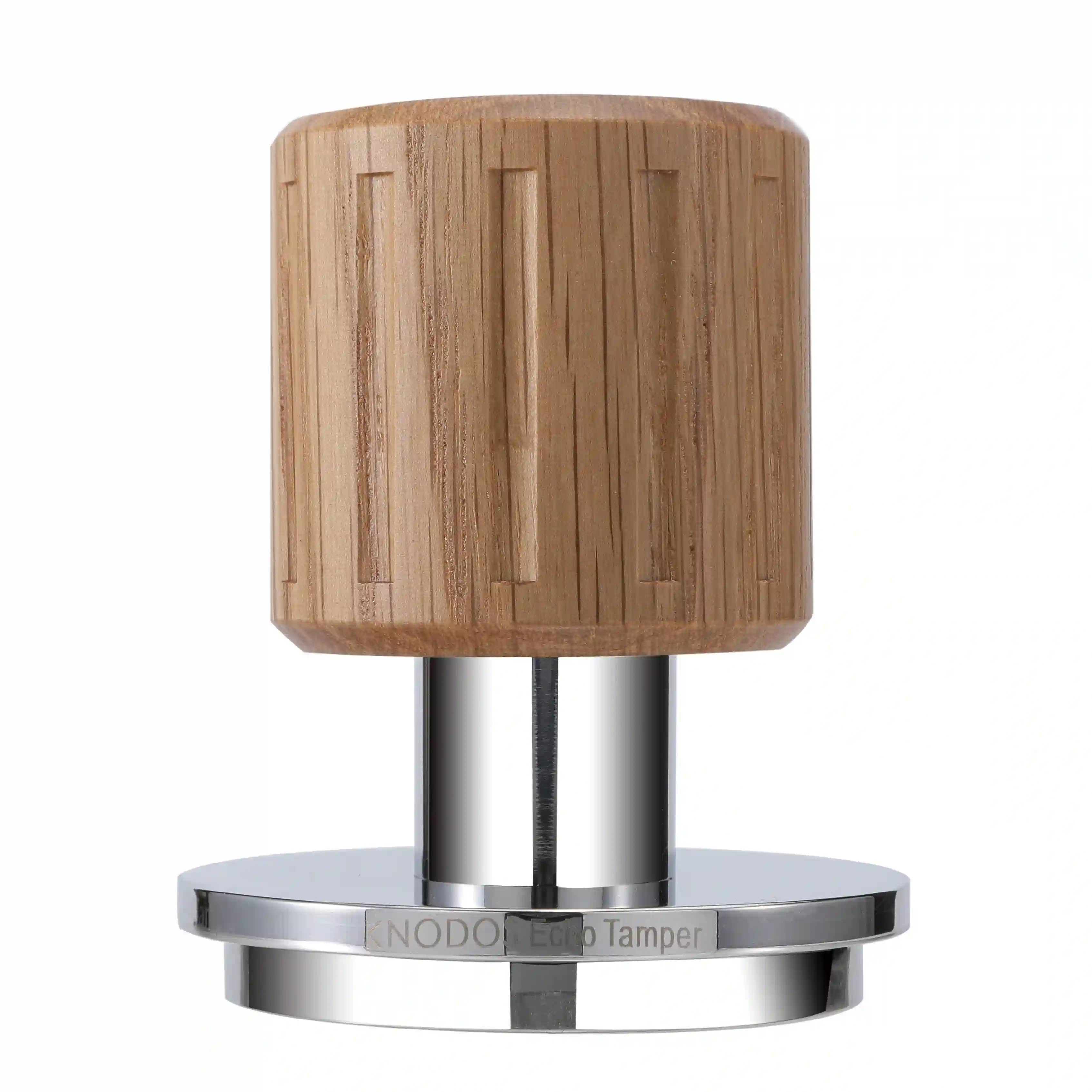 KNODOS Echo Self-Leveling Coffee Tamper 54mm for Breville – Calibrated 30lb Click, 53.3mm Oak Handle