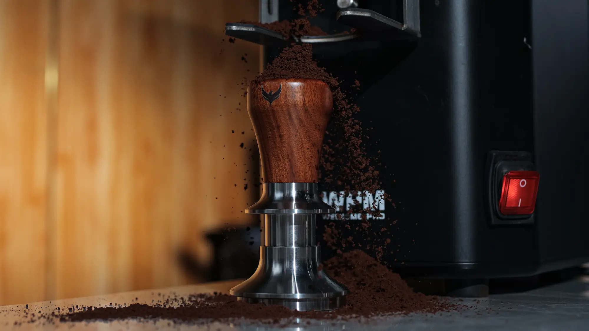 KNODOS Rosewood 58mm Espresso Tamper — 58.35mm Precision Base, Spring-Loaded, Auto-Leveling - 2