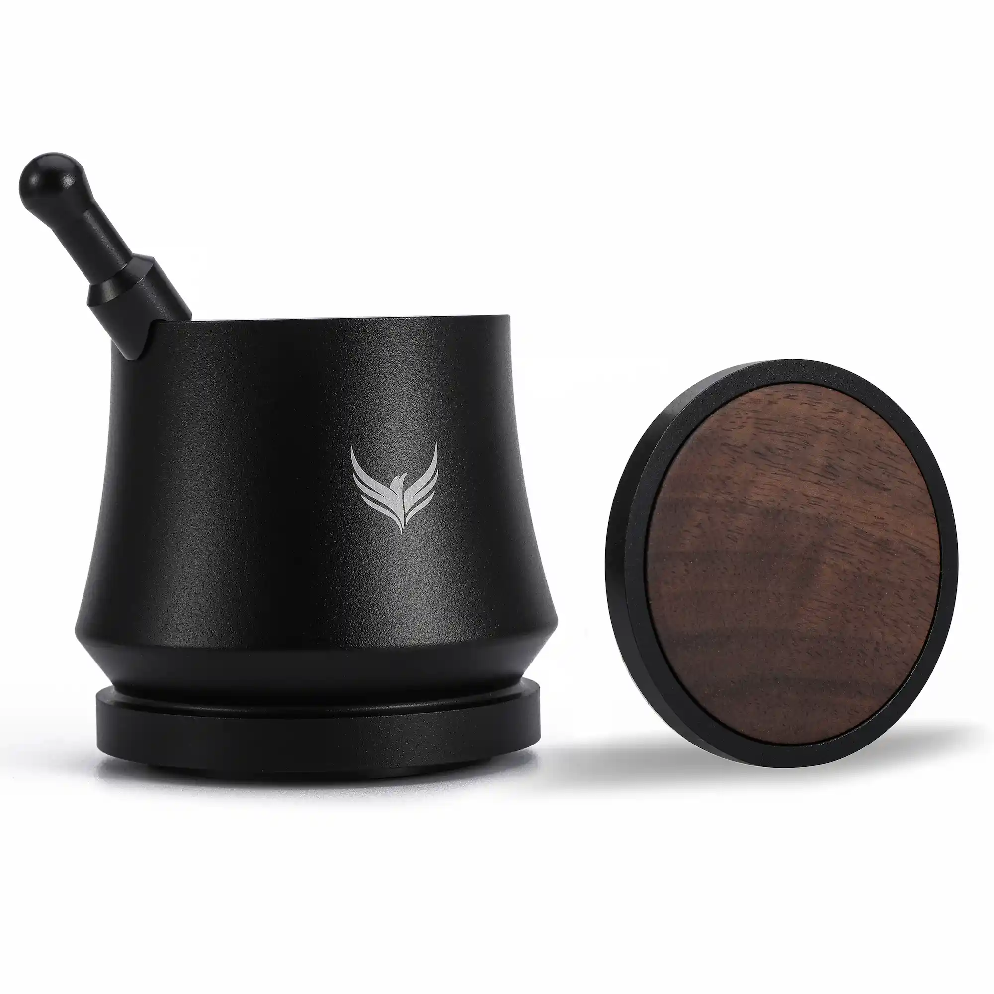KNODOS 54mm Blind Espresso Shaker with Walnut Lid — Magnetic Dosing Cup for Breville, Grounds Distribution Tool - 2
