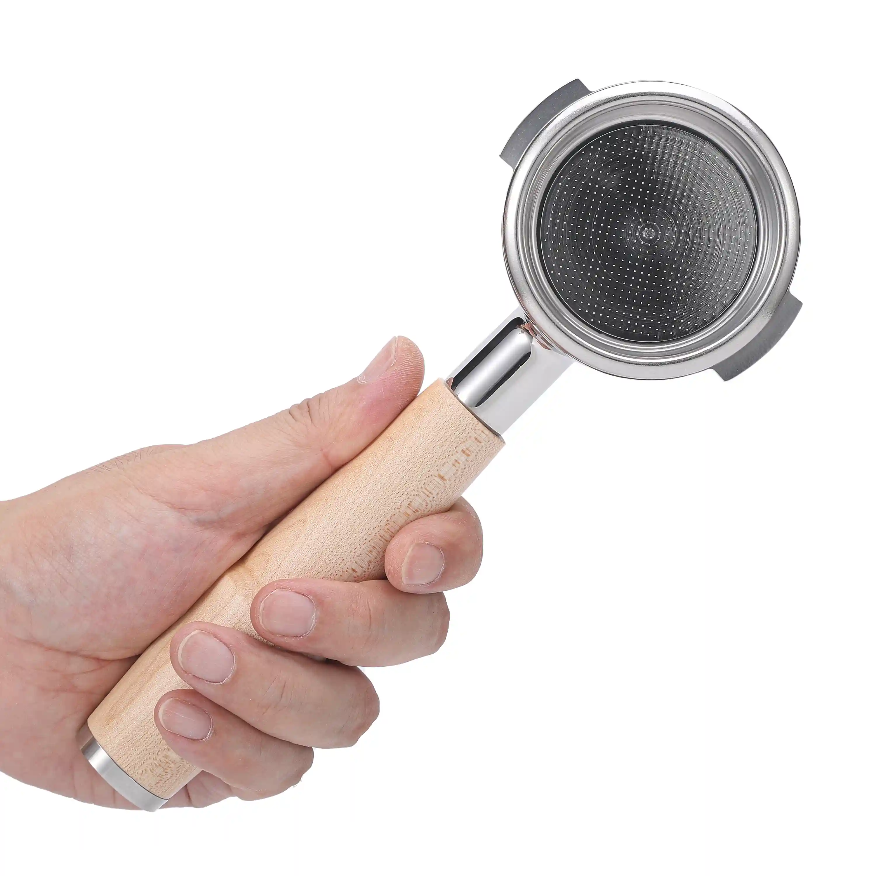 58mm Bottomless Portafilter for E61 Group Head | Professional Barista-Grade Naked Portafilter | Compatible with Rocket, Lelit, Ascaso, Profitec, ECM, Flair 58 Maple Handle