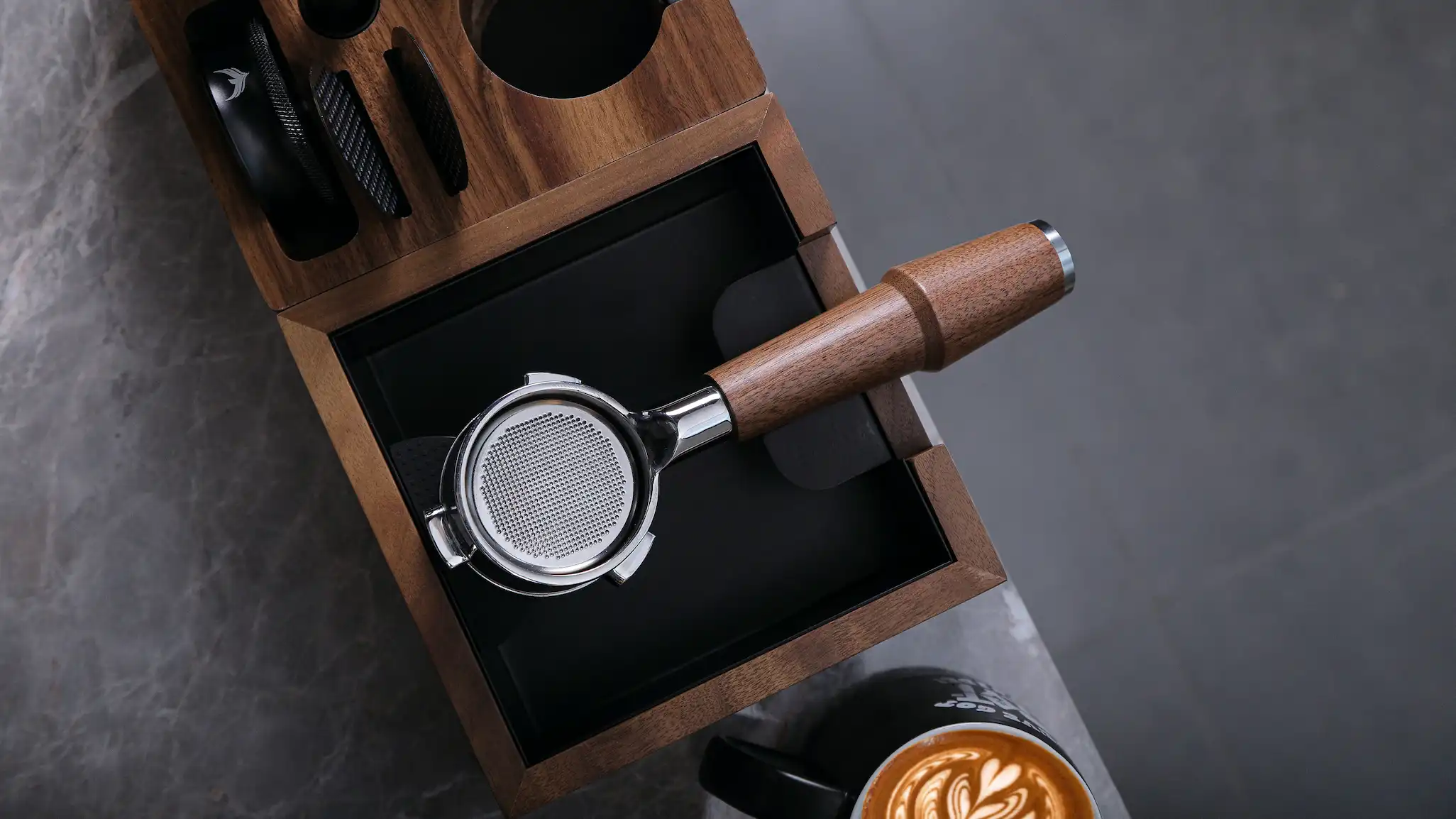 KNODOS 54mm Walnut Bottomless Portafilter for Breville — 3-Ear, 18–21g Basket Included - 6