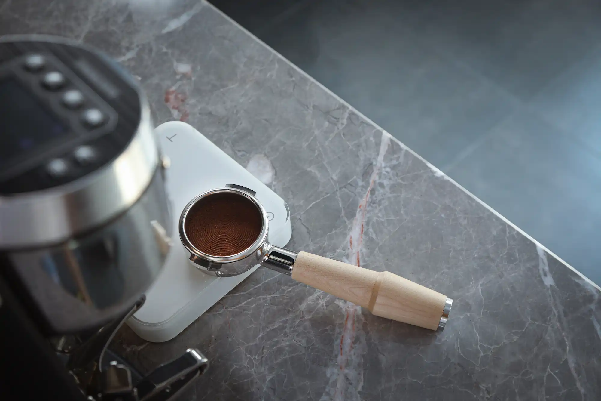 KNODOS 58mm Maple Bottomless Portafilter for E61 — Rocket, ECM, Profitec, Lelit, Flair 58 - 5