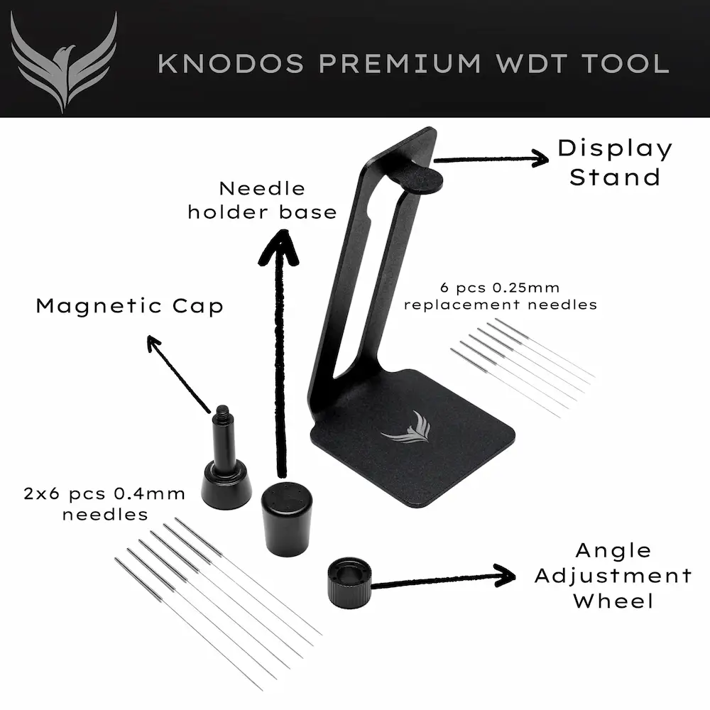 KNODOS Espresso WDT Tool — Magnetic Needle Distribution Tool with 0.4mm & 0.25mm Needles - 3