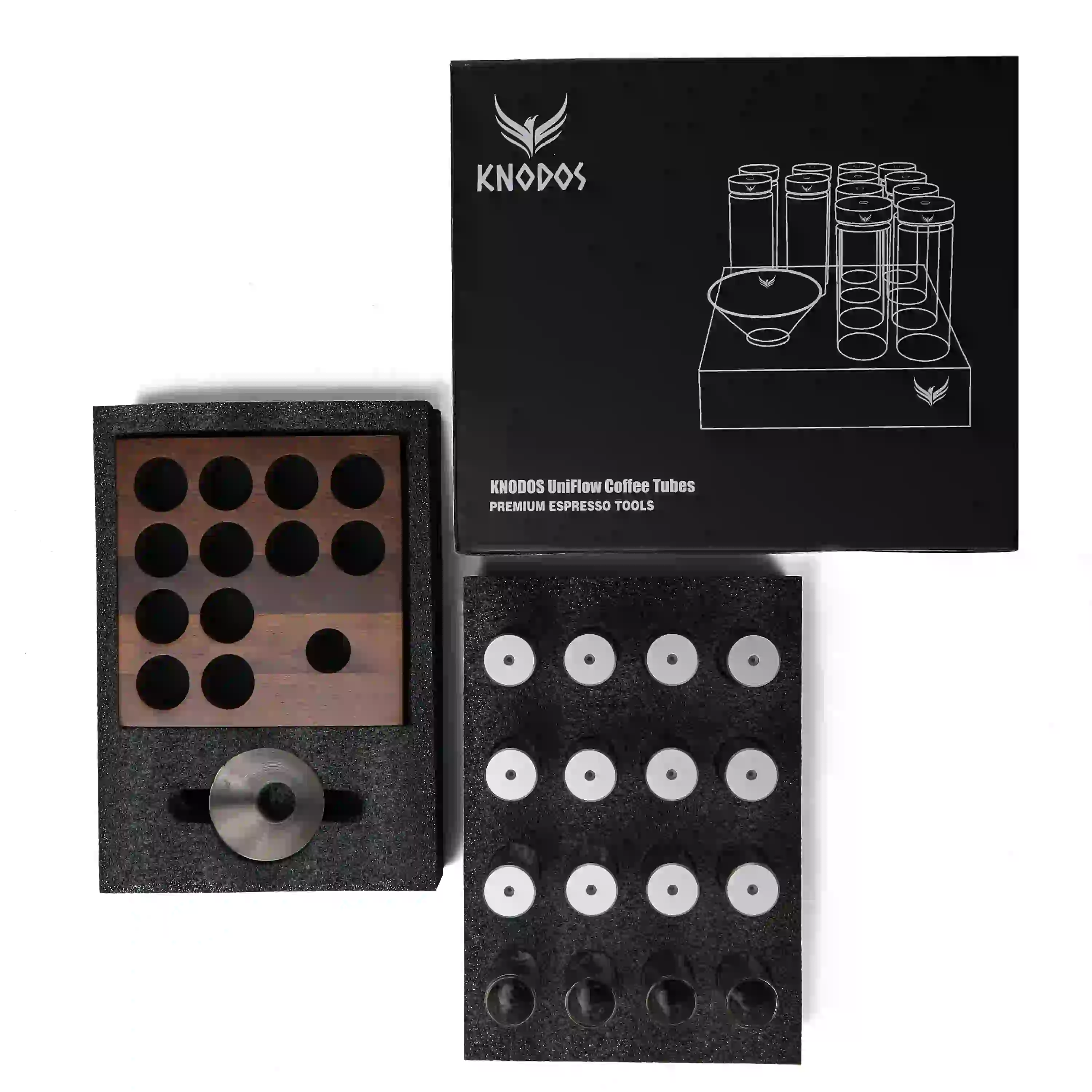 One-Way Exhaust Valve Single Dose Coffee Bean Storage Tubes With Walnut Stand - 5