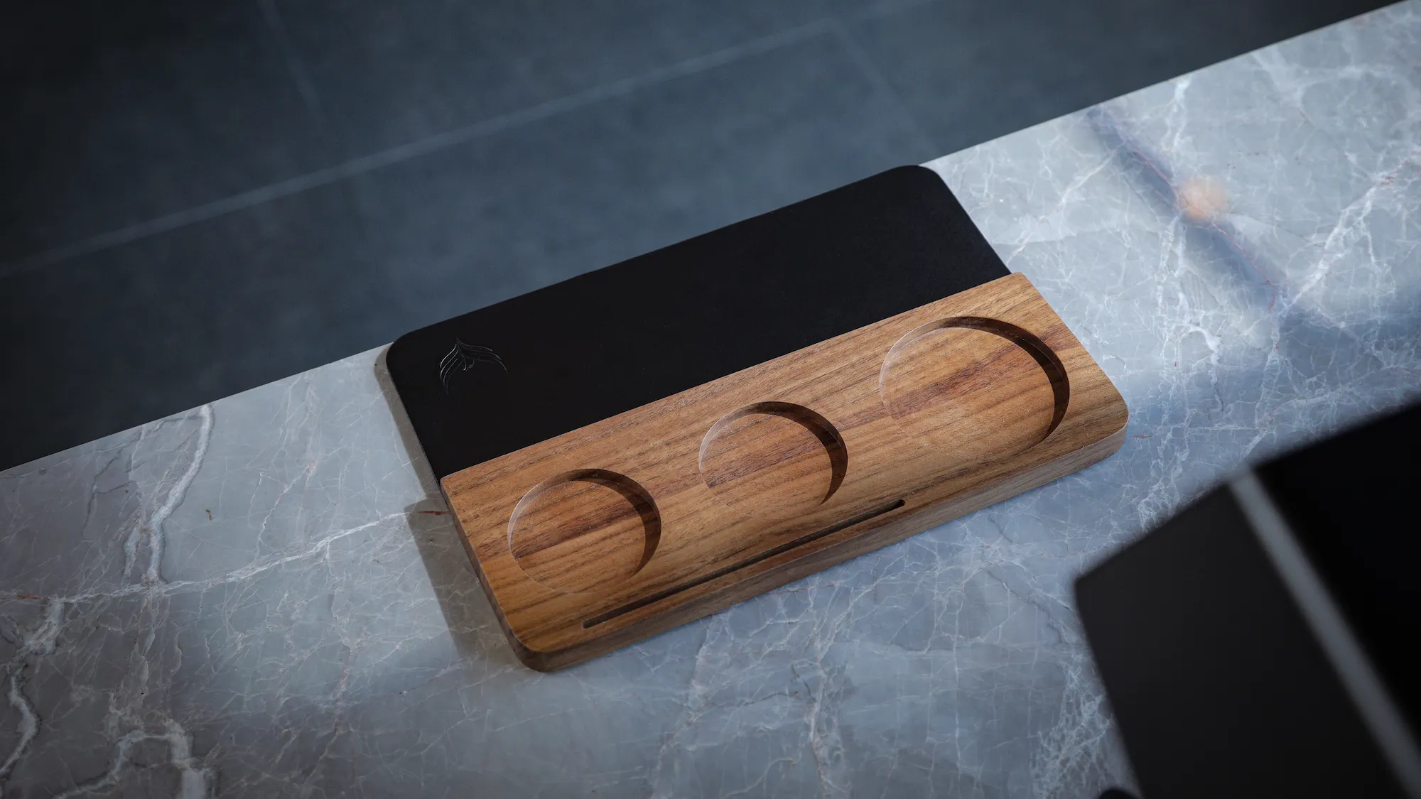 Espresso Mat 58mm Walnut Leather Coffee Tamping Mat - 4