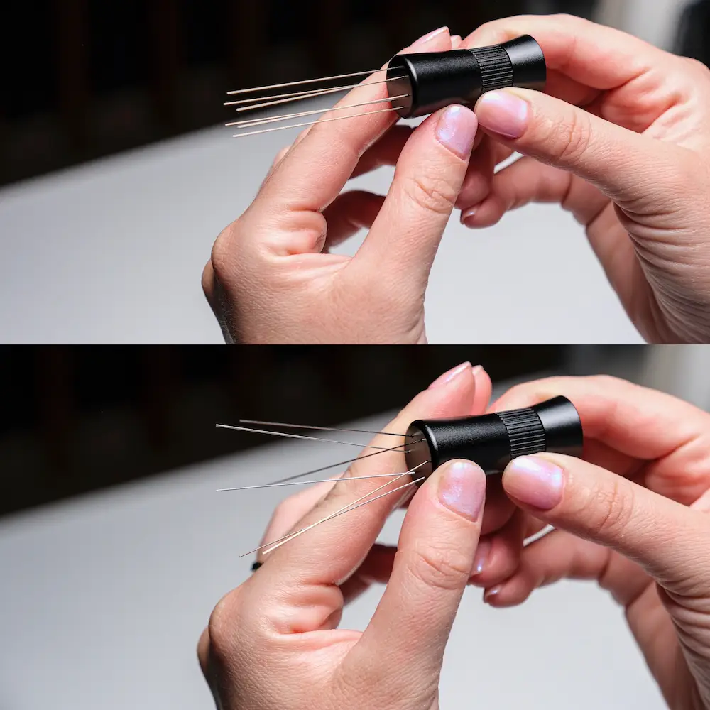 KNODOS Espresso WDT Tool — Magnetic Needle Distribution Tool with 0.4mm & 0.25mm Needles - 6