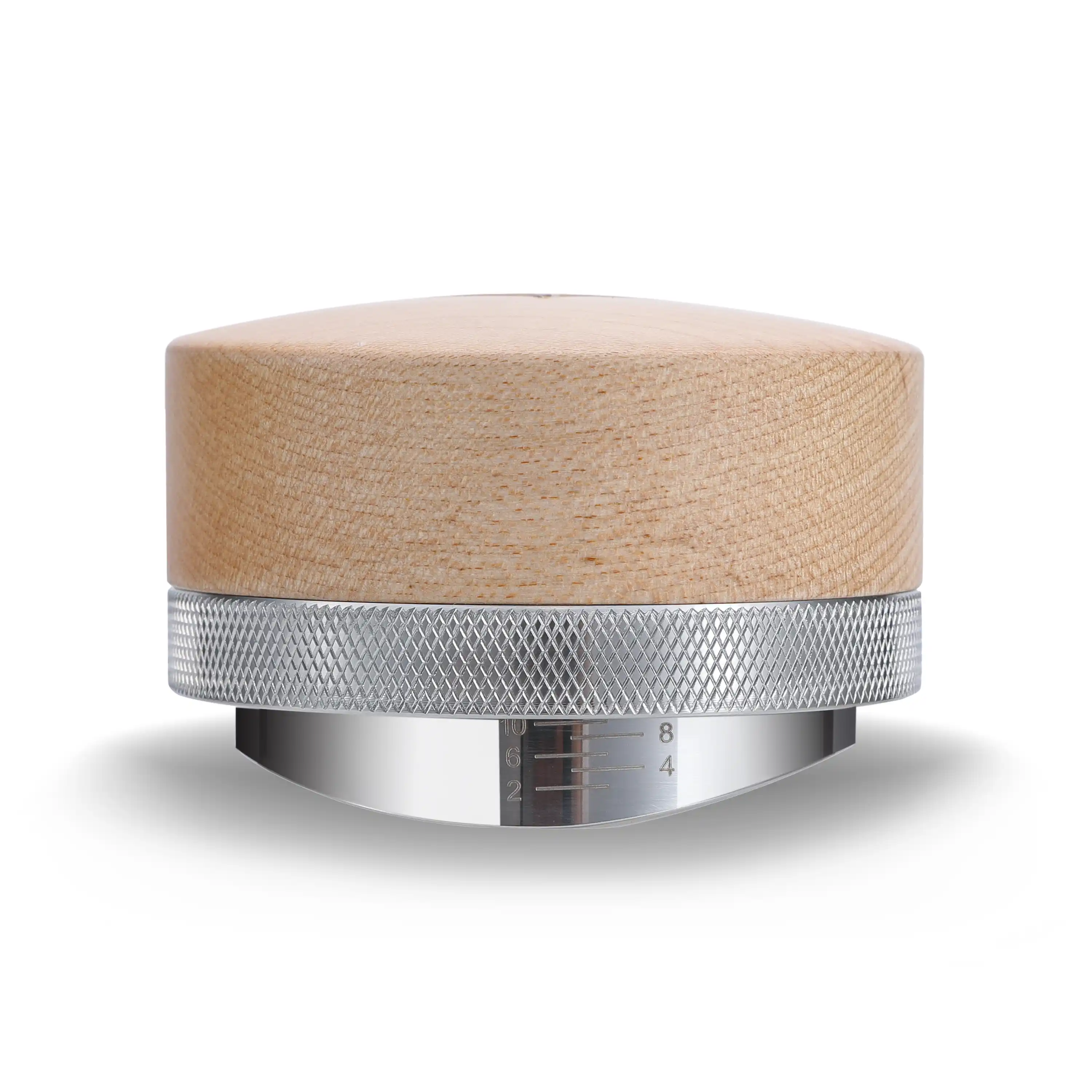 Espresso Distribution Tool 58.5mm Maple Coffee Distributor Adjustable Depth Stainless Steel Espresso Leveler