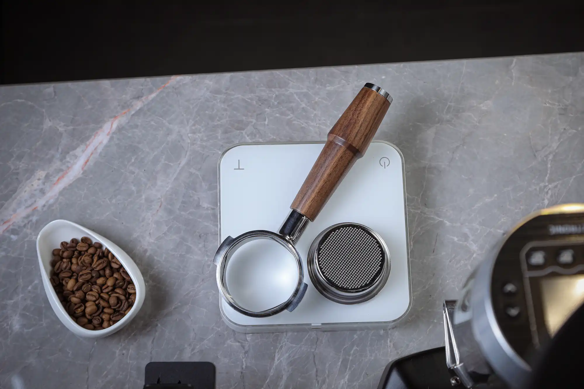 KNODOS 58mm Walnut Bottomless Portafilter for E61 — Rocket, ECM, Profitec, Lelit, Flair 58 - 5