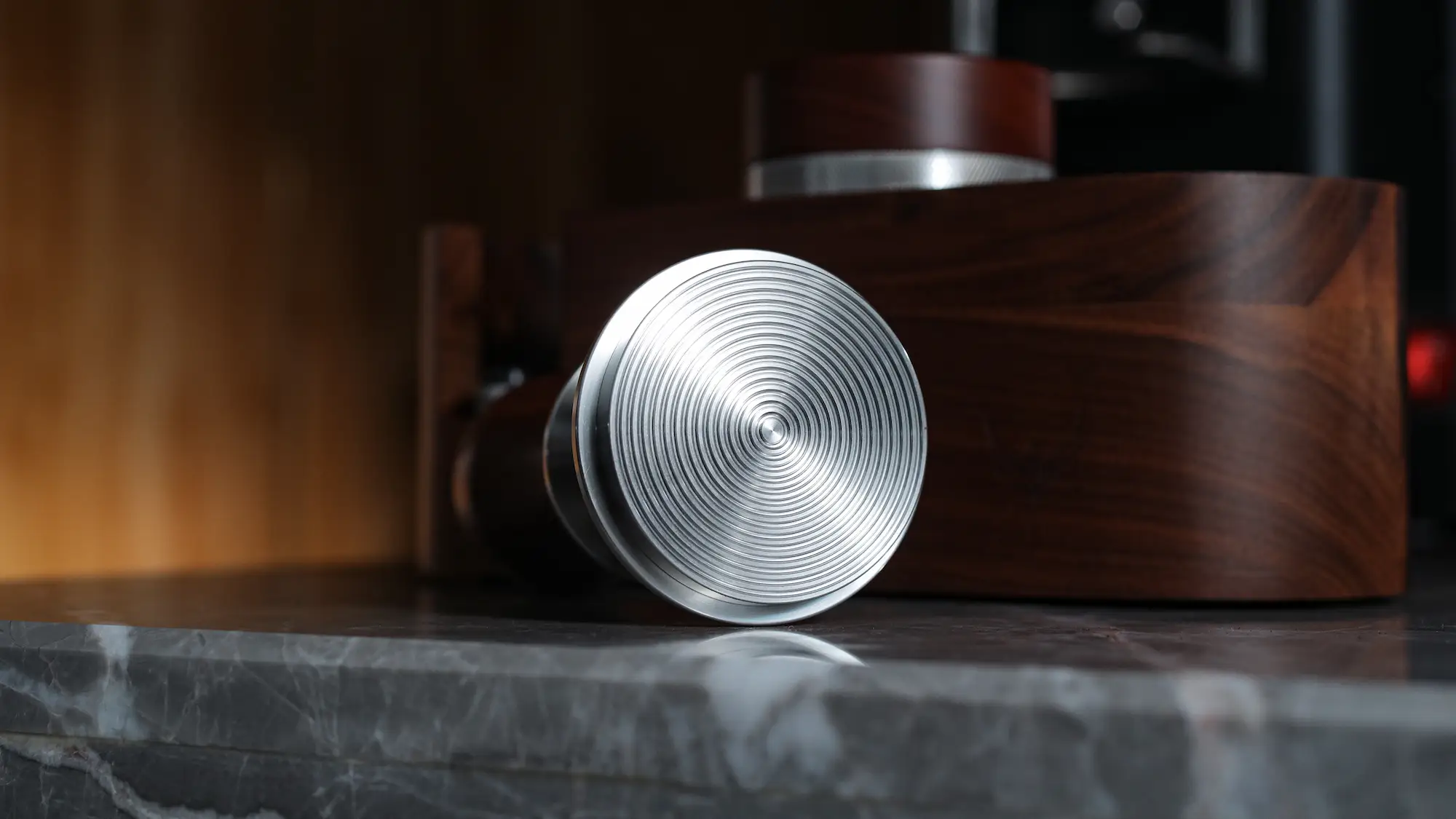 KNODOS Rosewood 54mm Espresso Tamper for Breville — 53.3mm Base, Spring Loaded  - 5