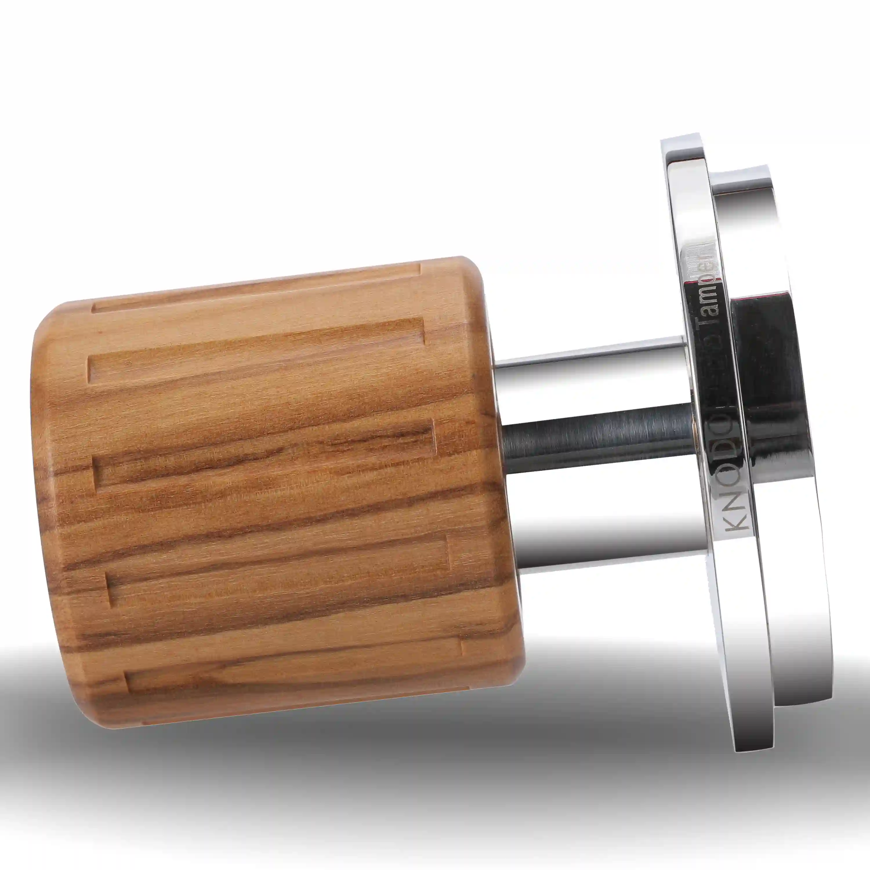 KNODOS Echo Spring-Loaded Espresso Tamper 54mm for Breville & Sage – Calibrated 30lb Click, 53.3mm Self-Leveling Olive Wood - 6