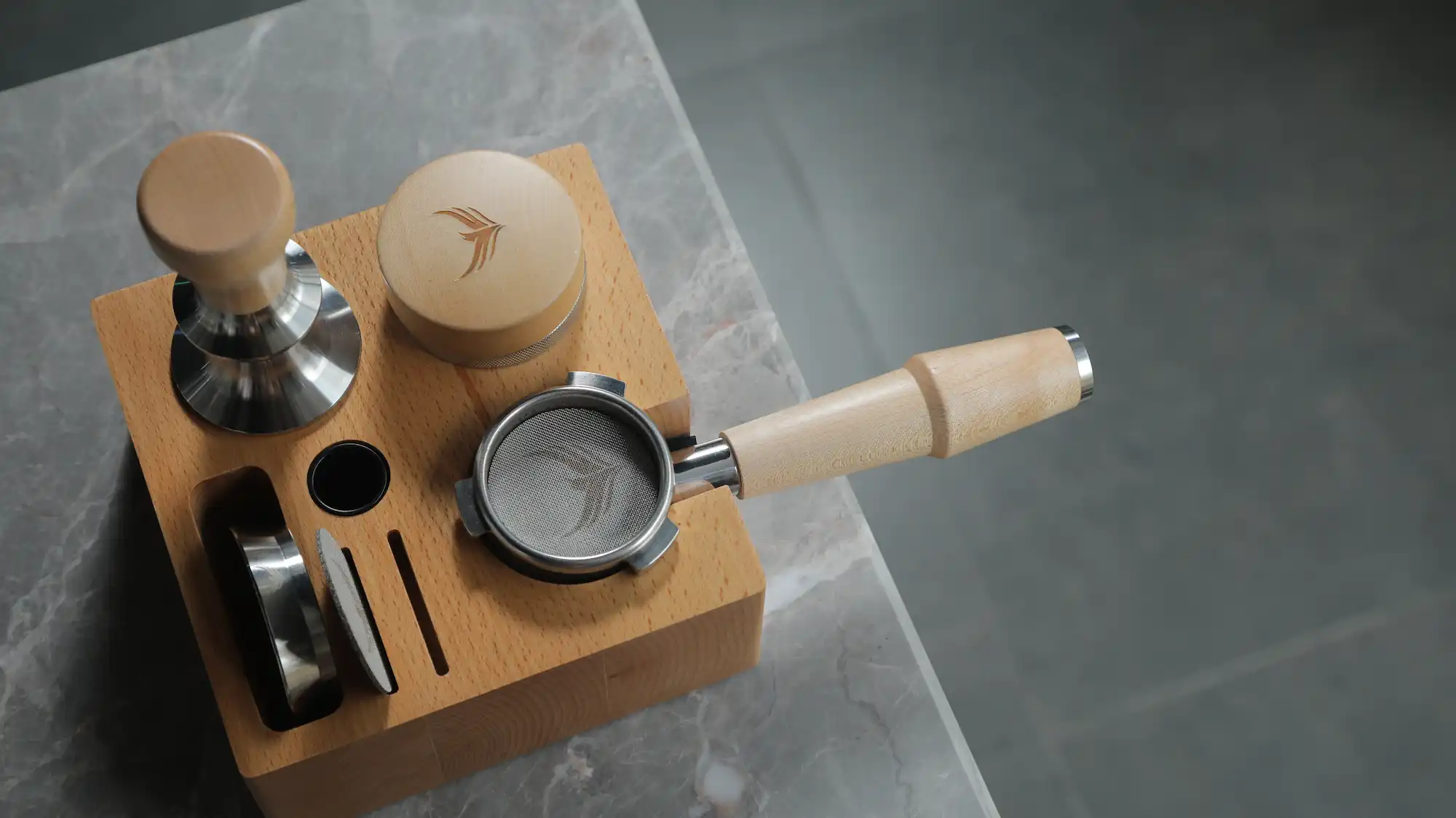 KNODOS 54mm Maple Bottomless Portafilter for Breville — 3-Ear, 18–21g Basket Included - 5
