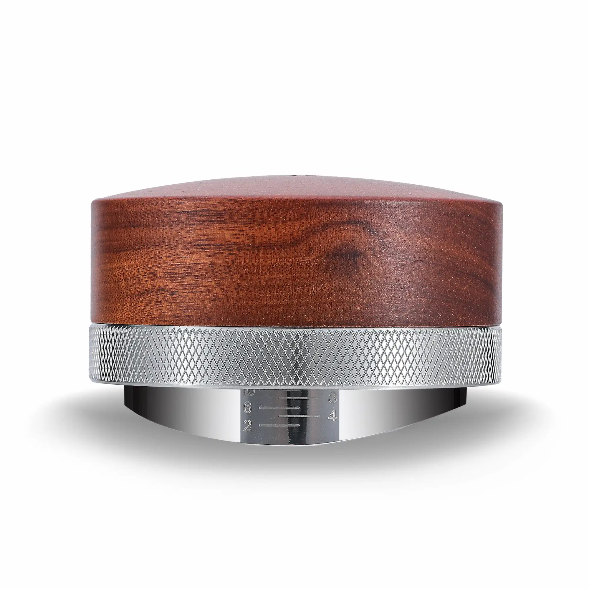 KNODOS Espresso Distribution Tool 58.5mm Wooden Coffee Distributor Adjustable Depth Stainless Steel Espresso Leveler